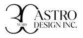 Logo of Astro Design Inc. celebrating 30 years with black text on a transparent background.